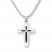 Men's Cross Necklace Diamond Accent Stainless Steel/Resin