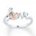 Heart Ring Diamond Accent Sterling Silver/10K Gold