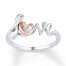 Heart Ring Diamond Accent Sterling Silver/10K Gold