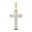 Men's Diamond Cross Charm 1 ct tw Round-cut 10K Yellow Gold