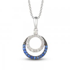Le Vian Diamond & Sapphire Necklace 1/4 ct tw Diamonds 14K Vanilla Gold 18"