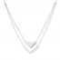 Chevron Layered Necklace 14K White Gold