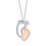 Footprints Necklace 1/8 ct tw Diamonds 10K Two-Tone Gold