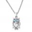 Petite Owl Necklace Blue Topaz/Lab-Created Sapphires St. Silver