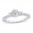 3-Stone Diamond Engagement Ring 1 ct tw Oval/Round 14K White Gold