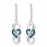 Infinity Blue/White Diamond Earrings 1/10 ct Sterling Silver
