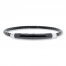 Men's Bracelet Stainless Steel Black Leather