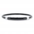 Men's Bracelet Stainless Steel Black Leather