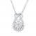 Diamond Heart Necklace 3/4 carat tw 14K White Gold