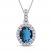 Blue Topaz & White Lab-Created Sapphire Necklace Sterling Silver 18"