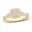 Multi-Diamond Engagement Ring 1/2 ct tw Princess & Round 14K Yellow Gold