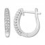 Diamond Hoop Earrings 1/2 ct tw Round-cut 14K White Gold
