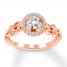 Diamond Engagement Ring 5/8 ct tw Round-cut 14K Rose Gold