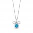 Disney Treasures Mickey Mouse Swiss Blue Topaz & Diamond Necklace Sterling Silver 17"