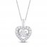 Unstoppable Love Diamond Heart Necklace 1/3 ct tw Round-cut 10K White Gold 19"