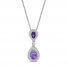 Lavender Lab-Created Opal/White Lab-Created Sapphire/Amethyst Necklace Sterling Silver 18"