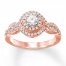 Diamond Engagement Ring 5/8 ct tw Round-cut 14K Rose Gold