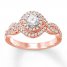 Diamond Engagement Ring 5/8 ct tw Round-cut 14K Rose Gold