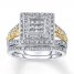 Diamond Ring 5/8 ct tw Princess/Round 14K Two-Tone Gold