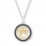 Paw Print Necklace 1/10 ct tw Diamonds Sterling Silver/10K Gold