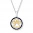Paw Print Necklace 1/10 ct tw Diamonds Sterling Silver/10K Gold