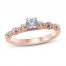 Diamond Engagement Ring 1/2 ct tw Round-cut 14K Rose Gold