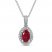 Lab-Created Ruby & White Lab-Created Sapphire Necklace Sterling Silver 18"