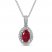 Lab-Created Ruby & White Lab-Created Sapphire Necklace Sterling Silver 18"