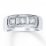 Men's Wedding Band 1/5 ct tw Diamonds 10K White Gold