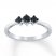 Black Diamond Ring 1/4 ct tw Round-cut Sterling Silver