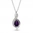 Amethyst & Lab-Created Sapphire Necklace in Sterling Silver