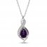 Amethyst & Lab-Created Sapphire Necklace in Sterling Silver