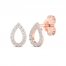 Diamond Pear Earrings 1/15 ct tw Round-Cut 10K Rose Gold