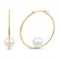 Freshwater Cultured Pearl Hoop Earrings 14K Yellow Gold