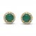 Emerald Earrings 1/10 ct tw Diamonds 10K Yellow Gold