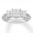 Previously Owned Diamond Engagement Ring 1 ct tw Princess/Round 14K White Gold