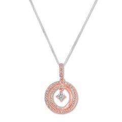 Diamond Circle Necklace 1/4 ct tw Round-cut 10K Two-Tone Gold
