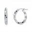 Florentine Hoop Earrings Tumbling Blocks 14K White Gold