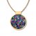 Lab-Created Gemstone Disc Necklace Pave-set 10K Yellow Gold