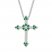 Lab-Created Emerald Cross Necklace Sterling Silver