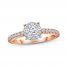 Multi-Diamond Engagement Ring 1 ct tw Round-cut 14K Rose Gold