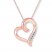 Heart Necklace Diamond Accents 10K Rose Gold