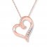 Heart Necklace Diamond Accents 10K Rose Gold