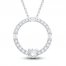 Neil Lane Diamond Circle Necklace 1/2 ct tw Round/Baguette-Cut 14K White Gold 19"