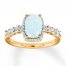 Lab-Created Opal Ring 1/10 ct tw Diamonds 10K Yellow Gold