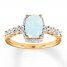 Lab-Created Opal Ring 1/10 ct tw Diamonds 10K Yellow Gold