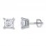 Diamond Earrings 2 ct tw Princess-cut 14K White Gold