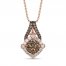 Le Vian Diamond Necklace 1-3/8 ct tw 14K Strawberry Gold 18"