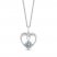Hallmark Diamonds Aquamarine Heart Necklace 1/10 ct tw Round-Cut Sterling Silver 18"
