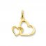 Double Heart Charm 14K Yellow Gold